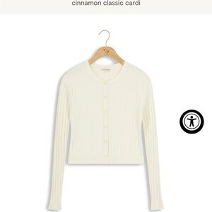 Cinnamon Ribbed Cardi in ivory